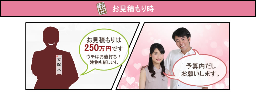 その半分ほどの金額でお見積もりを提示します。