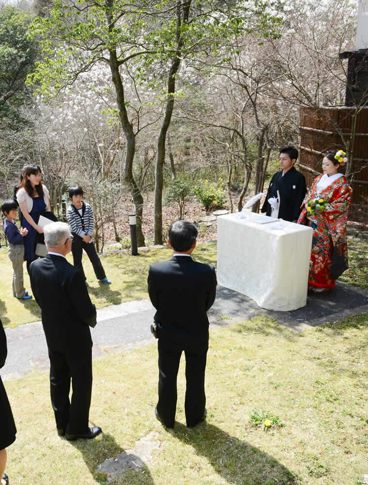 料亭結婚式の人前式の様子